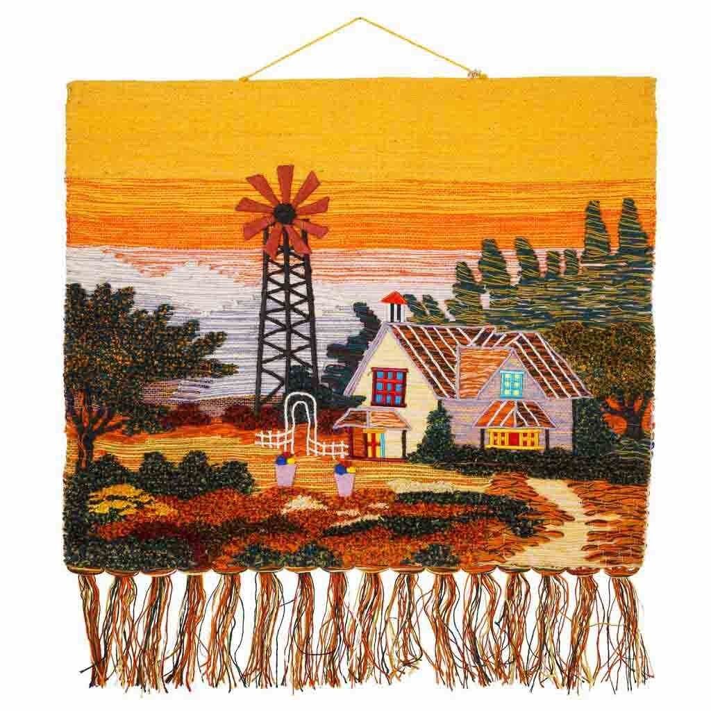 Tapiz de yute tejido decorativo 100x80cm