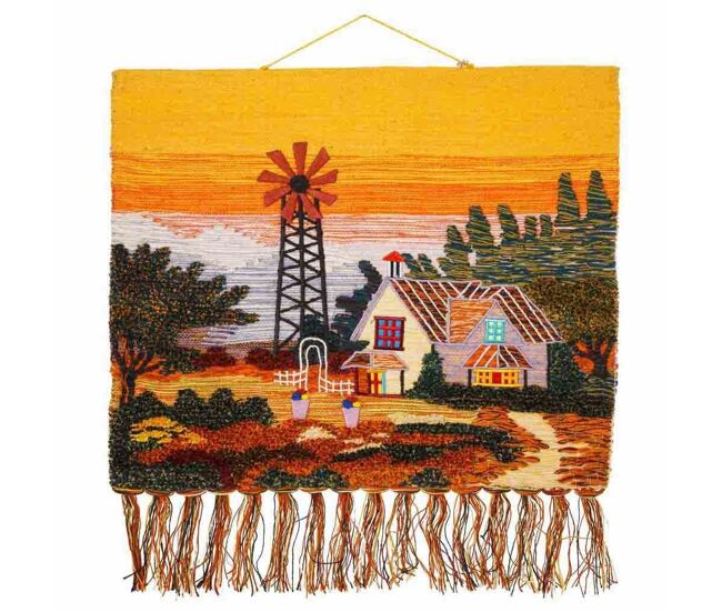 Tapiz de yute tejido decorativo 100x80cm