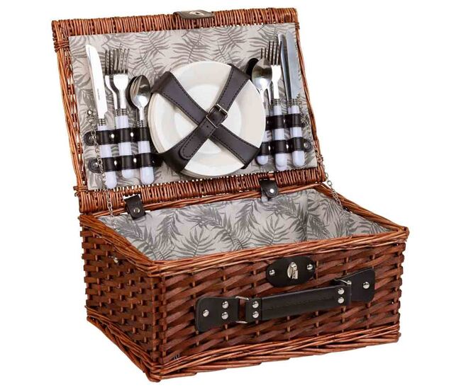 Cesta de picnic marrón 40x28x19