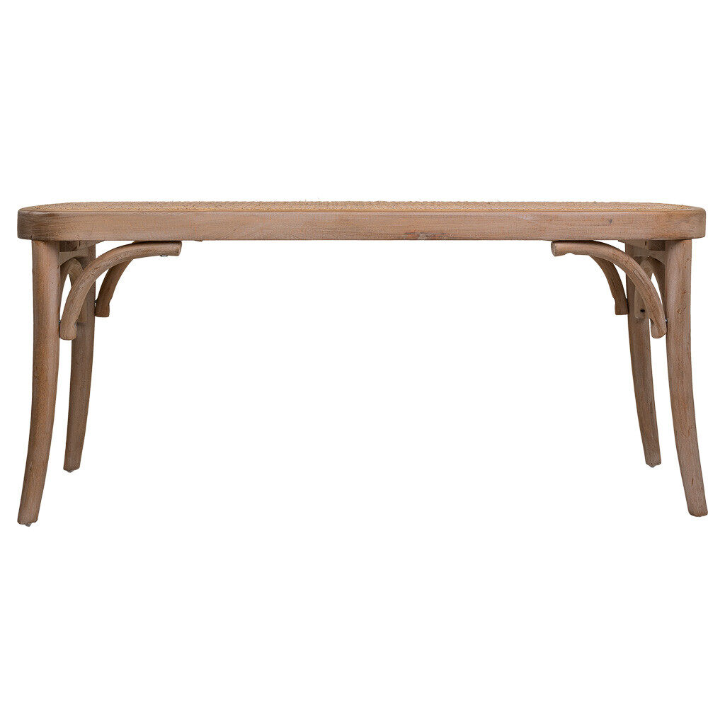 Banqueta de madera tapizada 110x37 Marrón