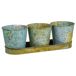 3 Cubos de metal y Bandeja 3 Cubos de metal y Bandeja Verde