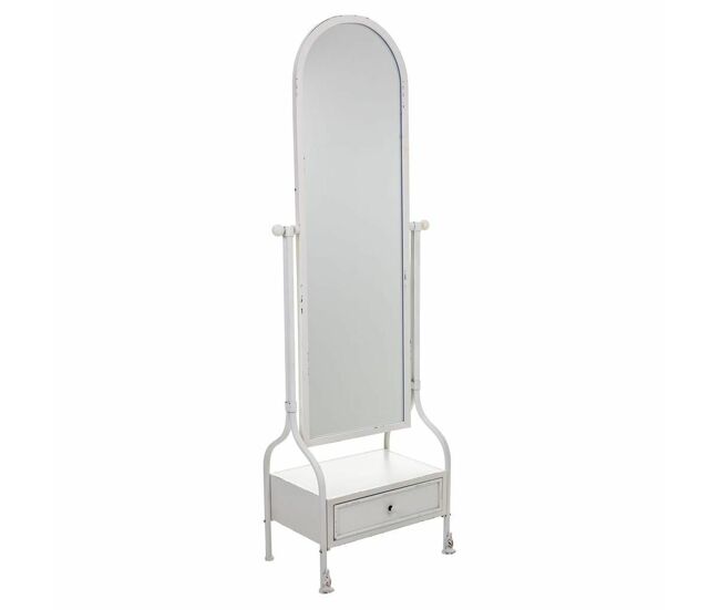 Espejo de pie alexandra house living blanco hierro 38 x 184 x 65 cm