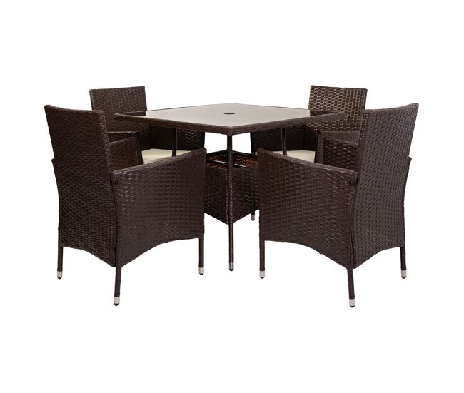 Set mesa y 4 sillas color negro