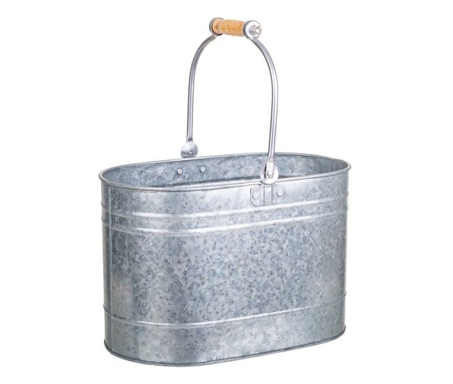 Cesta de metal plateada 30.5x18x20/37