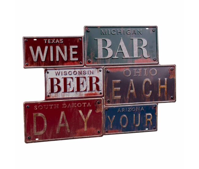 Placa de metal multicolor 50x70x1
