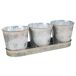 3 Cubos de metal y Bandeja 3 Cubos de metal y Bandeja Gris