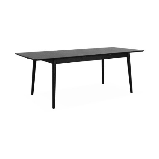 Mesa de jantar retangular extensível de 6-8 lugares, Lina, Preto, 210x90x75 cm
