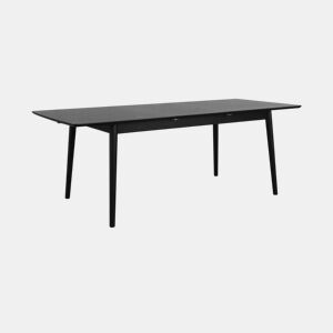 Mesa de jantar retangular extensível de 6-8 lugares, Lina, Preto, 210x90x75 cm