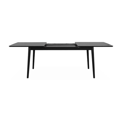 Mesa de jantar retangular extensível de 6-8 lugares, Lina, Preto, 210x90x75 cm