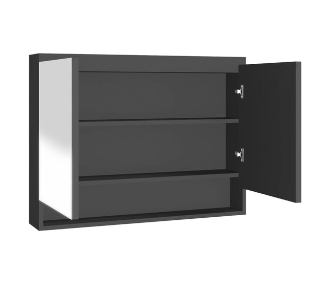 Vidaxl armario de baño con espejo mdf gris antracita 80x15x60 cm