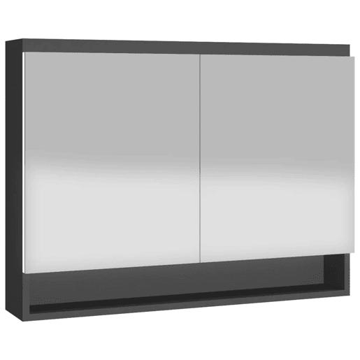 vidaXL Armário espelhado para casa de banho 80x15x60 cm MDF antracite vidaXL Armário espelhado para casa de banho 80x15x60 cm MDF antracite