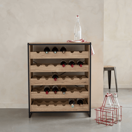 Prateleiras para vinhos, Loft, Natural, 75x40x90 cm