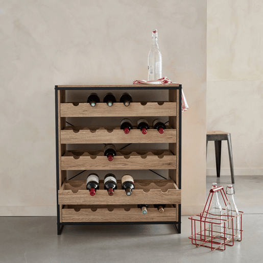 Prateleiras para vinhos, Loft, Natural, 75x40x90 cm
