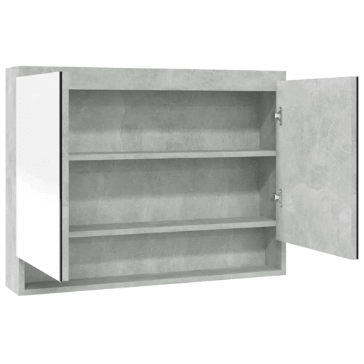 vidaXL Armário espelhado p casa de banho 80x15x60cm MDF cinza cimento vidaXL Armário espelhado p casa de banho 80x15x60cm MDF cinza cimento