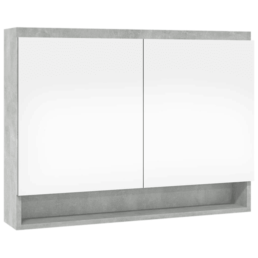 vidaXL Armário espelhado p casa de banho 80x15x60cm MDF cinza cimento vidaXL Armário espelhado p casa de banho 80x15x60cm MDF cinza cimento