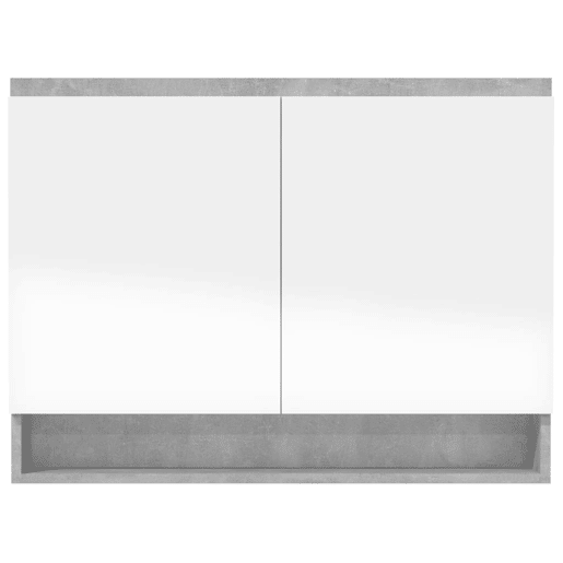 vidaXL Armário espelhado p casa de banho 80x15x60cm MDF cinza cimento vidaXL Armário espelhado p casa de banho 80x15x60cm MDF cinza cimento