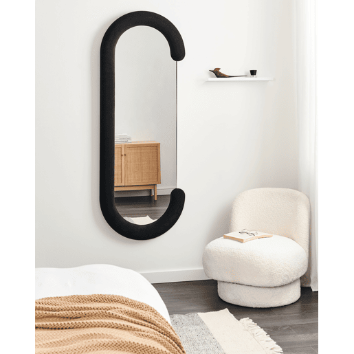 Espelho LOCHES 54 cm 158 cm Veludo Preto
