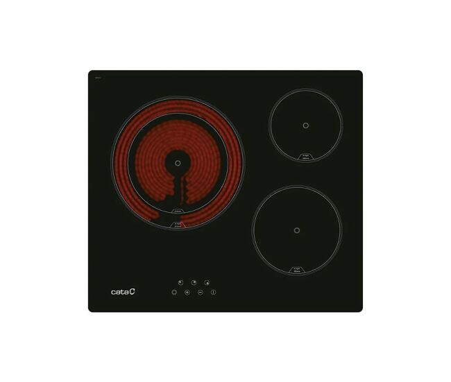 Placa vitrocerámica cata td 6003 bk negro integrado 59 cm 3 zona(s)
