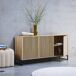 Aparador contemporáneo acanalado efecto madera 3 puertas, 160cm Aparador contemporáneo acanalado efecto madera 3 puertas, 160cm Madera