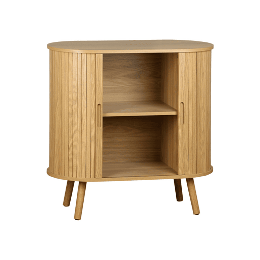 Aparador com portas de correr e prateleira 80cm, Legacy, Natural, 80x40x80 cm