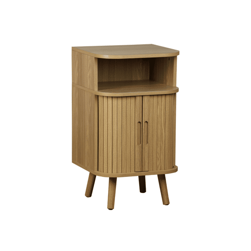 Mesa de cabeceira com 2 portas de correr, set de 2, Legacy, Natural, 40x40x70 cm