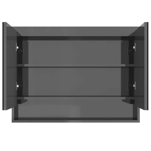 vidaXL Armário espelhado p casa banho 80x15x60cm MDF cinza brilhante vidaXL Armário espelhado p casa banho 80x15x60cm MDF cinza brilhante