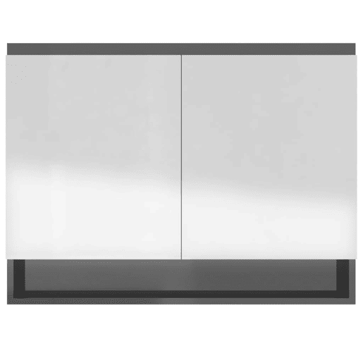 vidaXL Armário espelhado p casa banho 80x15x60cm MDF cinza brilhante vidaXL Armário espelhado p casa banho 80x15x60cm MDF cinza brilhante