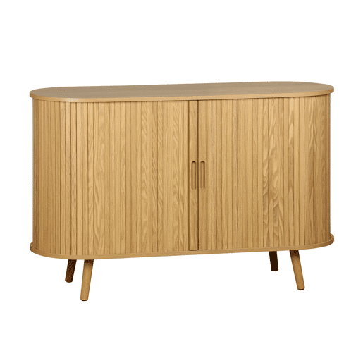 Aparador escandinavo com 2 portas de correr, 120cm, Legacy, Natural, 120x40x75 cm