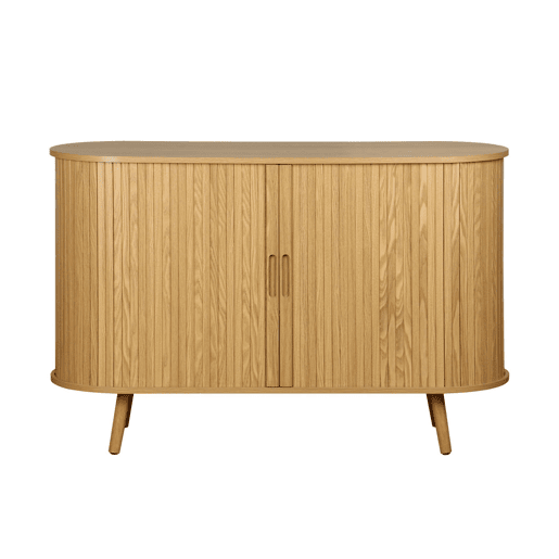 Aparador escandinavo com 2 portas de correr, 120cm, Legacy, Natural, 120x40x75 cm