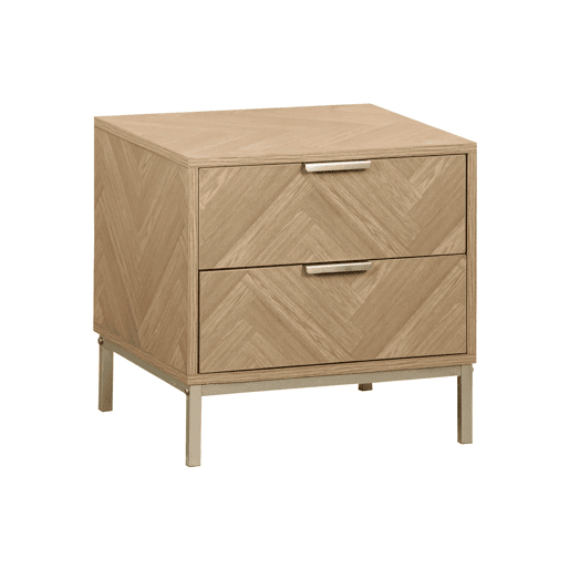 Mesa de cabeceira com efeito de madeira e design, Budapest, Natural, 45x40x45 cm
