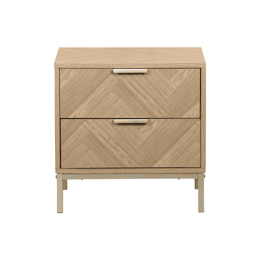 Mesa de cabeceira com efeito de madeira e design, Budapest, Natural, 45x40x45 cm