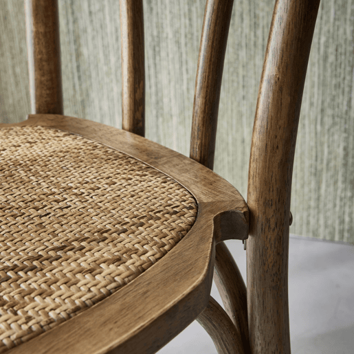 Vintage cadeira de madeira e rattan, set de 2, Bastille, Castanho, 49.5x48x90 cm Vintage cadeira de madeira e rattan, set de 2, Bastille, Castanho, 49.5x48x90 cm