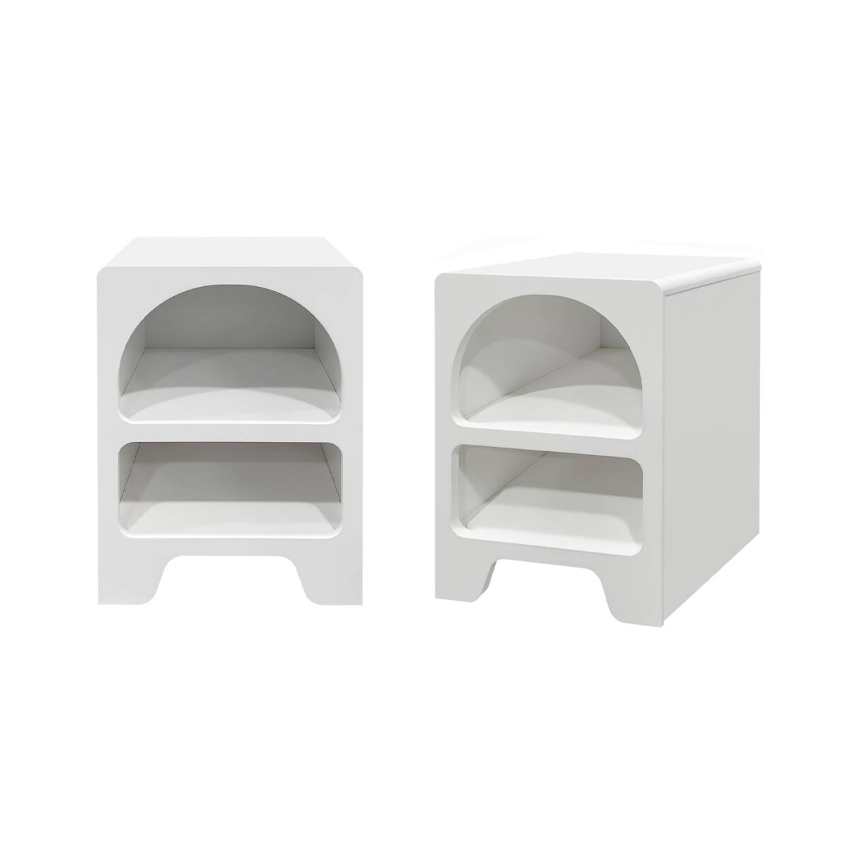 Mesita de noche efecto madera, set de 2 blanco - 40x40x55 cm