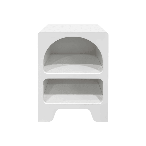 Mesa de cabeceira com efeito de madeira branca, set de 2, Thessa, Branco, 40x40x55 cm