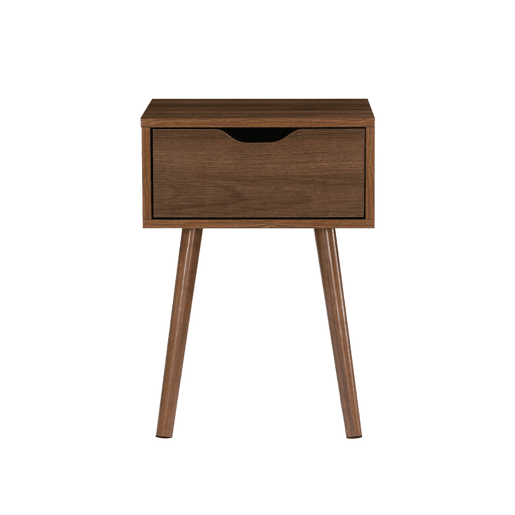 Mesa de cabeceira em madeira cor de nogueira, 1 gaveta , set de 2, Nepal, Madeira de nogueira, 39x39x55 cm