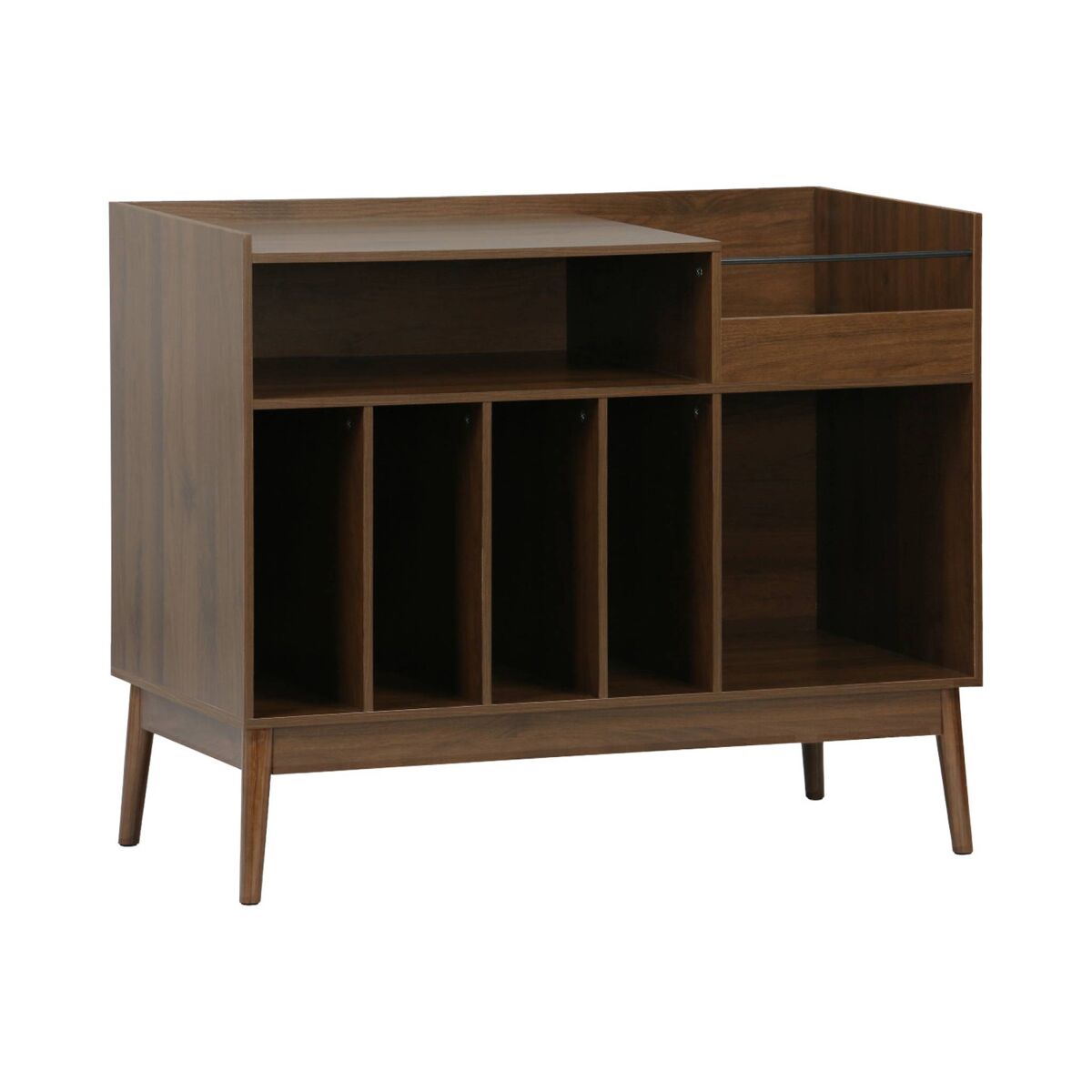 Muebles de vinilo vintage con decoración de madera oscura, 100cm