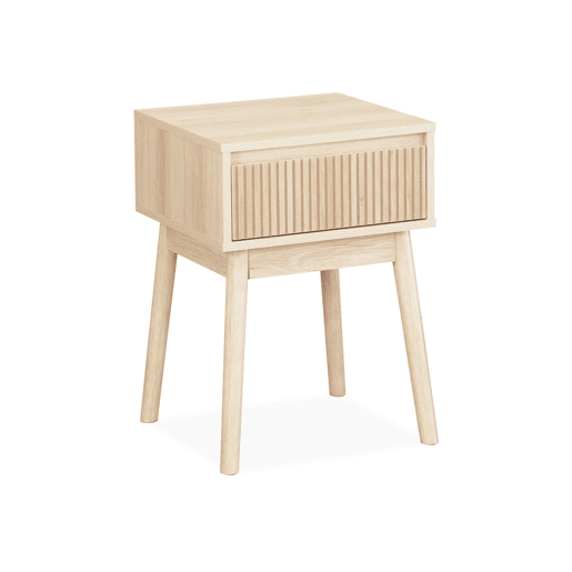 Mesa de cabeceira decor madeira 1 gaveta, Linear, Natural, 39x39x55.4 cm