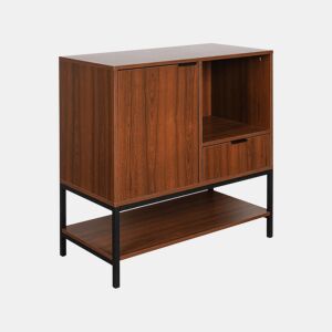 Aparador de 1 porta em nogueira, 80cm, Walnut, Madeira de nogueira, 80x40x85.5 cm