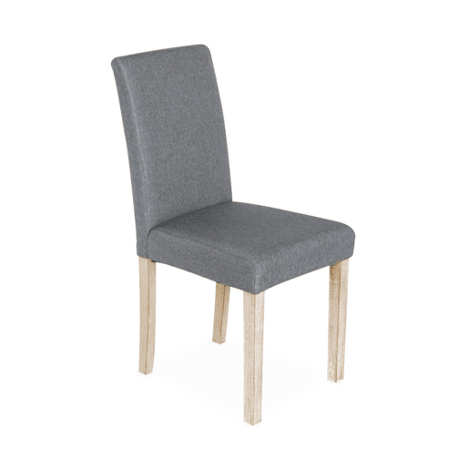 Cadeiras de tecido com pernas de madeira, set de 4, Rita, Cinza Claro, 43x56.5x92.5 cm