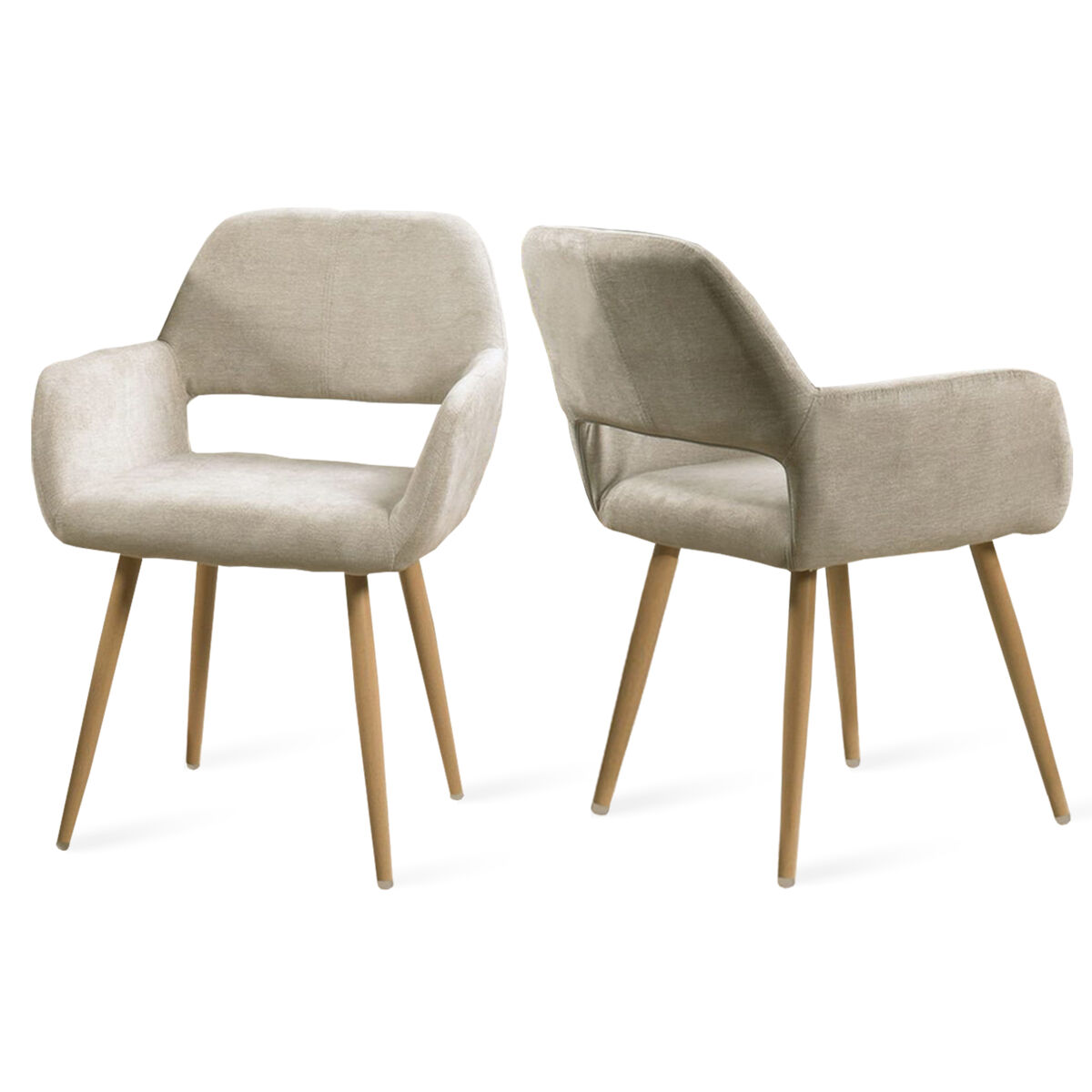 MEUBLES COSY Juego de 2 Sillas de Comedor - Sillón de Tela