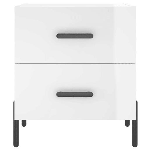 vidaXL Mesas de cabeceira 2pcs derivados de madeira branco brilhante