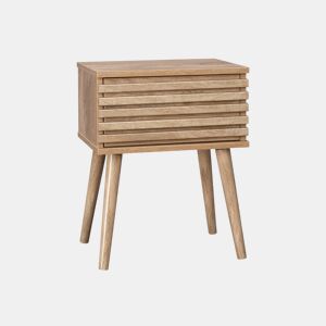 Mesa de cabeceira com efeito madeira ranhurada, Madere, Natural, 29x40x50.5 cm