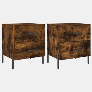 vidaXL Mesa de cabeceira 2 pcs derivados de madeira carvalho fumado