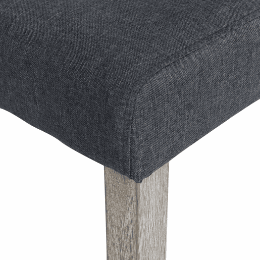 Cadeiras de tecido com pernas de madeira, set de 4, Rita, Cinza escuro, 43x56.5x92.5 cm