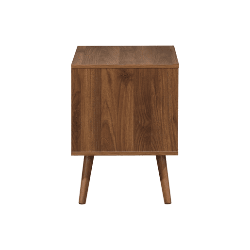 Mesa de cabeceira efeito madeira de 2 gavetas, set de 2, Nepal, Decoração em madeira de nogueira, 50x40x55 cm