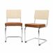 Silla cantilever con respaldo efecto ratán, set de 2 Silla cantilever con respaldo efecto ratán, set de 2 Marrón