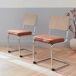 Silla cantilever con respaldo efecto ratán, set de 2 Silla cantilever con respaldo efecto ratán, set de 2 Marrón