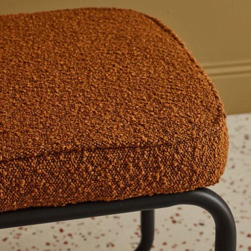 Cadeira cantilever de laço texturado, set de 2, Maja, Ocre, 46x54.5x84.5 cm
