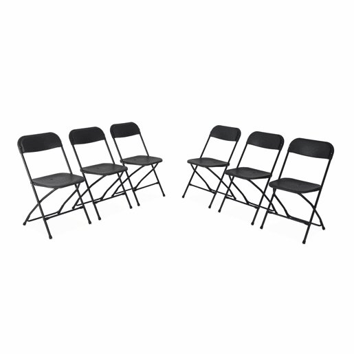 Cadeira de receção dobrável, set de 6, Fiesta x6, Cinza escuro, 44x81x50 cm