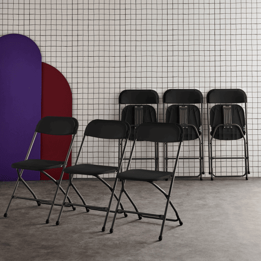 Cadeira de receção dobrável, set de 6, Fiesta x6, Cinza escuro, 44x81x50 cm